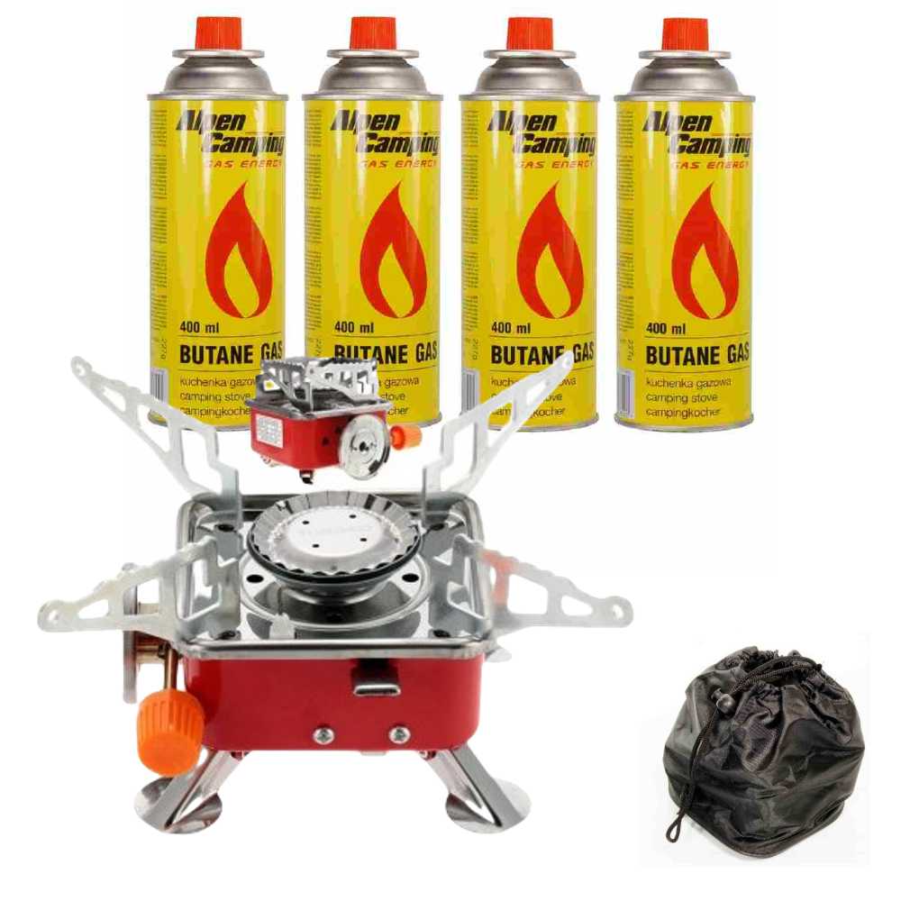 Outdoor vařič + 4 kartuše