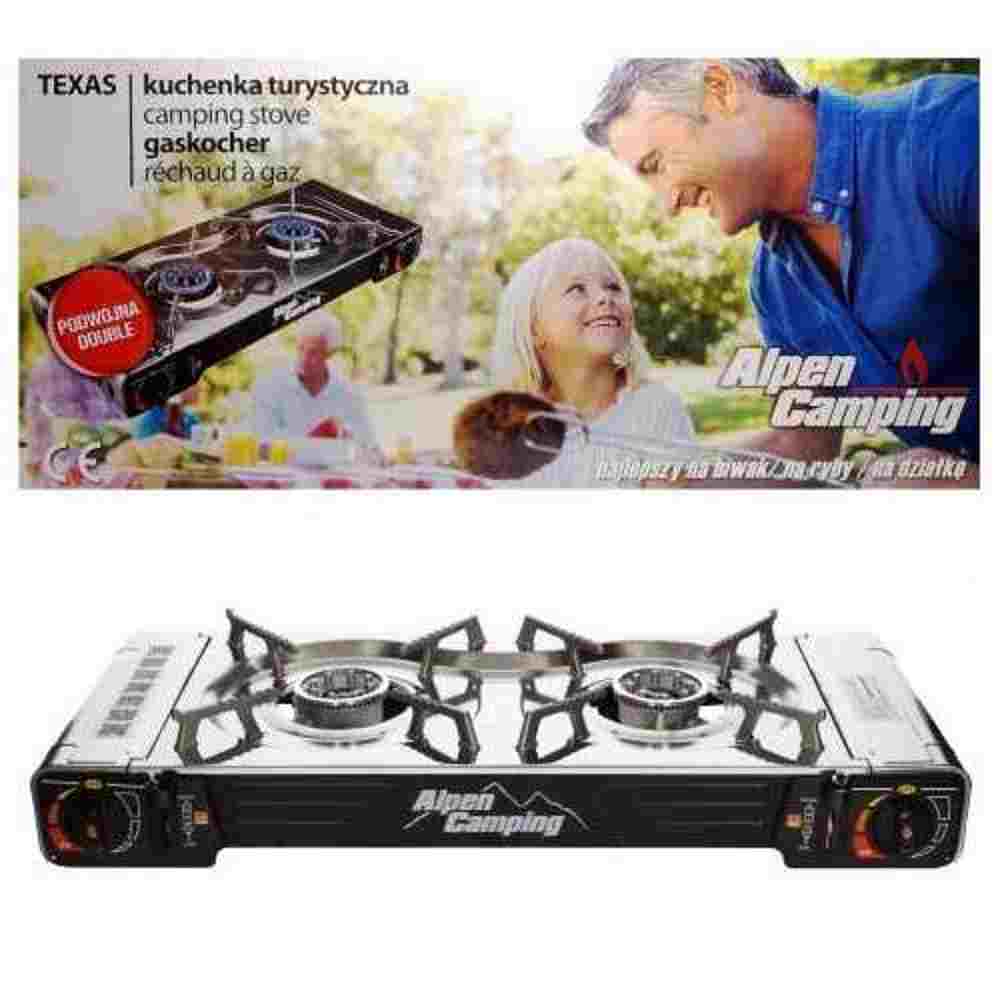 Plynový vařič dvouplotýnkový + 6 kartuší